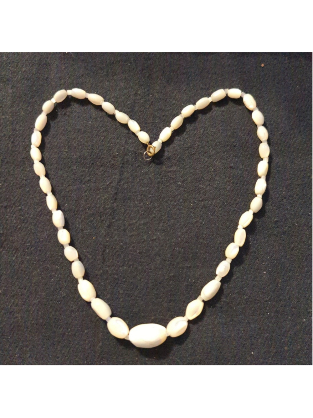 Vintage White Mother of Pearl Beaded Statement Necklace